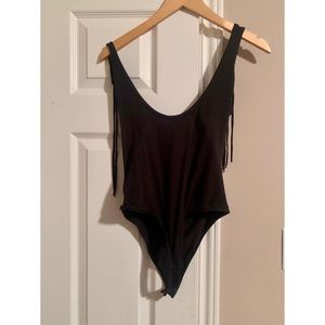 GUESS Black with frills bodysuit SIZE M